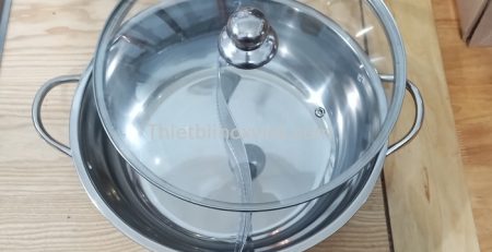 Nồi ăn lẩu inox 2 ngăn tròn